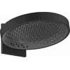 Image de Douche de plafond Rainfinity de Hansgrohe, modèle 360° avec 3 jets, raccord mural, finition noir mat