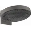 Image de Douche de plafond Rainfinity de Hansgrohe, modèle 360° avec 3 jets, finition noir brossé, avec raccord mural