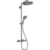 Image de Colonne de douche hansgrohe Croma Select S 280, avec thermostat et douchette de pluie Raindance Select S 120 3jet, finition noir brossé