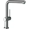 Image de Robinet de cuisine à levier unique Hansgrohe Talis M54, modèle U 220, technologie EcoSmart, 1 jet, finition noir mat