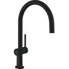 Image de robinet de cuisine monocommande Talis M54 de Hansgrohe, finition noir mat, technologie EcoSmart, 1 jet