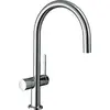 Image de robinet de cuisine monocommande Hansgrohe Talis M54, hauteur 220 mm, avec valve d'arrêt intégrée, 1 jet, finition chrome