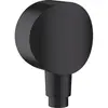 Image de Raccord mural hansgrohe FixFit S, avec clapet anti-retour et coude de raccordement en plastique, noir mat, 1 pièce.