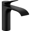 Image de hansgrohe Vivenis, mitigeur monocommande pour lavabo 110, garniture d'écoulement à tirette, noir mat, 1 pièce.