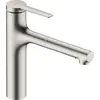 Image de robinet de cuisine Hansgrohe Zesis M33, monocommande, finition en acier inoxydable, douchette extractible, 2 jets, système sBox lite