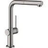 Image de Mitigeur de cuisine Hansgrohe Talis M54, monocommande, angle de rotation de 270°, douchette extractible, 1 jet, finition noir brossé