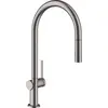 Image de Robinet de cuisine Hansgrohe Talis M54, monocommande, hauteur 210 mm, douchette extractible, 2 jets, finition noir chromé brossé