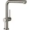 Image de Robinet de cuisine monocommande Hansgrohe Talis M54, angle d'ouverture de 270°, adapté aux systèmes à faible pression et aux chauffe-eau ouverts, douchette extractible, 1 jet, finition en acier inoxydable