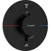 Image de robinet thermostatique encastré Hansgrohe ShowerSelect Comfort S pour deux points de sortie, avec combinaison de sécurité intégrée conforme à la norme EN1717, finition noir mat