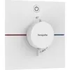 Image de hansgrohe ShowerSelect Comfort E thermostat, encastré, 1 consommateur, rosace carrée, avec bouton, 15571700