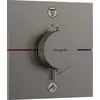 Image de robinet thermostatique encastré Hansgrohe ShowerSelect Comfort E pour 2 points de puisage, avec combinaison de sécurité intégrée conforme à la norme EN1717, finition noir chromé brossé