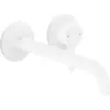 Image de Robinet mitige pour lavabo, encastré, pour montage mural, avec levier et bec de 220 mm, finition blanc mat
