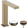 Image de robinet de lavabo Hansgrohe Tecturis E, 2 trous, finition bronze brossé, avec technologie CoolStart EcoSmart+ et bonde intégrée