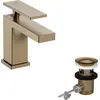 Image de Robinet de lavabo monocommande hansgrohe Tecturis E, finition bronze brossé, avec technologie CoolStart EcoSmart+ et système de bonde à coulisseur