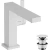 Image de robinet de lavabo monocommande hansgrohe Tecturis E, finition blanc mat, avec technologie CoolStart et EcoSmart+, système de bonde à ouverture par pression