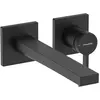 Image de Mitigeur mural encastré Hansgrohe Tecturis E, monocommande, pour lavabo, système EcoSmart+, bec de 22,5 cm, finition noir mat