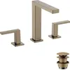 Image de Robinet de lavabo Hansgrohe Tecturis E, 3 trous, finition bronze brossé, avec système économique EcoSmart+ et mécanisme de vidange à ouverture par simple pression
