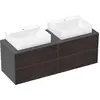 Image de hansgrohe Xevolos E Meuble sous-lavabo, 4 tiroirs, 2 découpes, 1570x550x555mm, pour plan de toilette avec 2 vasques à poser, 54201730