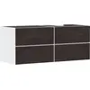 Image de hansgrohe Xevolos E Meuble sous-lavabo, 4 tiroirs, 1 découpe à droite, 1370x550x555mm, pour console avec vasque à poser à droite, 54239730