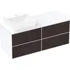 Image de hansgrohe Xevolos E Meuble sous-lavabo, 4 tiroirs, 1 découpe à gauche, 1370x550x555mm, pour console avec vasque à poser à gauche, 54236730