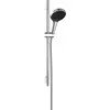 Image de hansgrohe Rainfinity ensemble de douche 130 3jets EcoSmart avec barre de douche S Puro 65 cm, support de douchette à pression et flexible de douche textile Designflex 160 cm, chrome