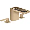 Image de Robinet de lavabo AXOR MyEdition, 3 trous, modèle 110, avec système de vidange à poussoir sans plaque, finition bronze brossé