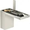 Image de Robinet à levier unique AXOR MyEdition pour lavabo, modèle 110, avec système de bonde à poussoir sans plaque, finition inox