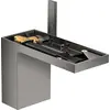 Image de Robinet à levier unique AXOR MyEdition pour lavabo, modèle 110, avec système de bonde à poussoir sans plaque, finition noir chrome poli