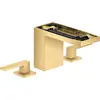 Image de Robinet de lavabo AXOR MyEdition, 3 trous, modèle 110, avec système de vidange à poussoir sans plaque, finition dorée brossée