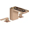 Image de Robinet de lavabo AXOR MyEdition, 3 trous, modèle 110, avec système de vidange à poussoir sans plaque, finition or rouge brossé