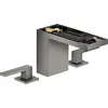 Image de Robinet de lavabo AXOR MyEdition, 3 trous, modèle 110, avec système de vidange à poussoir sans plaque, finition noir chromé poli