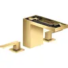 Image de Robinet de lavabo AXOR MyEdition, 3 trous, modèle 110, avec système de vidange à poussoir sans plaque, finition dorée