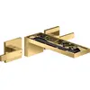 Image de Robinet de lavabo encastré AXOR MyEdition, 3 trous, pour montage mural, avec un bec de 221 mm, sans plaque, finition or poli