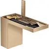 Image de Robinet à levier unique AXOR MyEdition pour lavabo, modèle 110, avec système de bonde à poussoir sans plaque, finition bronze brossé
