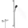 Image de Système de douche hansgrohe Pulsify Select S 105, 3 jets Relaxation, EcoSmart, avec thermostat Ecostat Fine et barre de douche de 90 cm, finition chrome