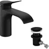 Image de hansgrohe Mitigeur de lavabo 80 CoolSt Vivenis sortie 133mm, avec robinetterie de vidange, noir mat