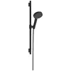 Image de Ensemble de douchette hansgrohe Raindance Alive Select S, 125, 3 jets, EcoSmart, avec barre de douche Unica S Puro de 65 cm, finition noir mat