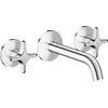 Image de Robinet de lavabo encastré AXOR One, 3 trous, pour montage mural, avec un bec de 160 mm et des leviers en forme de croix, finition chrome