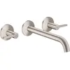Image de Robinet de baignoire encastré AXOR One, 3 trous, pour montage mural, avec leviers, finition aspect acier inoxydable