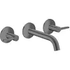 Image de Robinet de lavabo encastré AXOR One, 3 trous, pour montage mural, avec un bec de 160 mm et des leviers, finition noir chrome brossé