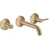 Image de Robinet de lavabo encastré AXOR One, 3 trous, pour montage mural, avec un bec de 160 mm et des leviers, finition bronze brossé