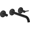 Image de Robinet de lavabo encastré AXOR One, 3 trous, pour montage mural, avec un bec de 220 mm et des leviers, finition noir mat