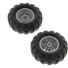 Image de 2x Lego Technic Roue 56x26 noir Jante 30.4x20 nouveau-gris clair 55976 56145c02