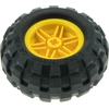 Image de 1x Lego Technic Roue 56x26 noir jante 30.4x20 jaune voiture pneu 55976 56145c02