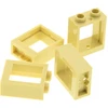 Image de 4x Lego fenêtre cadre 1x2x2 beige sans vitre maison 6382045 79128 60592
