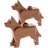 Image de 2x Lego animal chien City rouge marron berger Harry Potter 10176 7744 48812