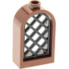 Image de 1x Lego fenêtre cadre 1x2x2 rouge brun rond grille droite noir 30046 30044