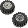 Image de 2x Lego Roue 30.4x14 noir Jante 18x14 nouveau-gris clair Trou d'axe 92402 55982c05