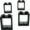 Image de 4x Lego fenêtre cadre 1x2x2 noir vitre transparent blanc 60601 60592c01