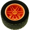Image de 1x Lego Technic Rad 43.2x22 ZR schwarz Felge 30.4x20 orange 44309 56145c01